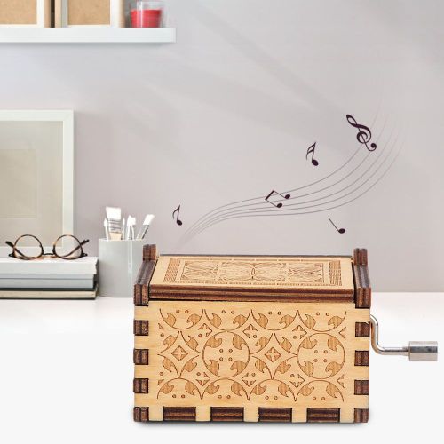 HJLIAN Boite a musique sculptee a manivelle, cadeau d'anniversaire interessant (couleur naturelle Harry Potter)