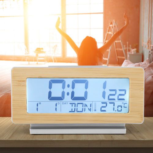 HJLIAN Reveil numerique 12/24 h avec affichage de la temperature interieure et fonction rappel d'alarme