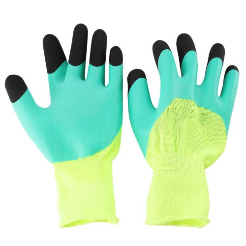 HJLIAN 1 paire de gants de travail antiderapants et impermeables pour le jardinage et la manutention, verts