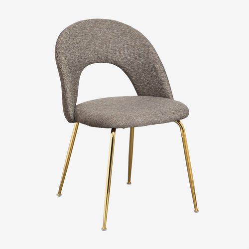 Pack De 2 Chaises De Salle À Manger Recouvertes De Tissu Glorys Doré