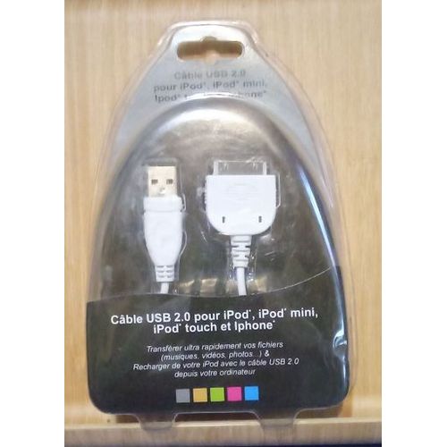 Cable USB 2.0 - pour ipod , mini , touch et iphone