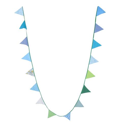 HJLIAN Banniere en tissu, fanion colore, drapeau triangulaire, guirlande suspendue pour anniversaire (motif floral 4)