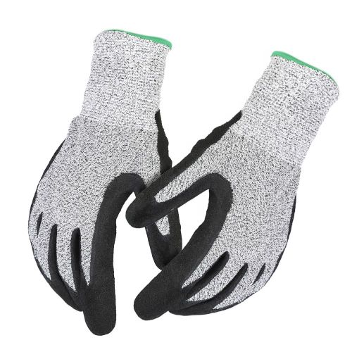 HJLIAN 1 paire de gants de securite anti-coupures, antiderapants, resistants aux coups de couteau, pour le jardinage et la cuisine (M, vert)