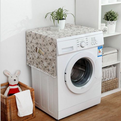 HJLIAN Housse de protection anti-poussiere multi-usages en coton et lin pour refrigerateur et machine a laver (170 x 71 cm)