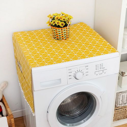 HJLIAN Housse de protection anti-poussiere multi-usages en coton et lin pour refrigerateur et machine a laver (170 x 71 cm)