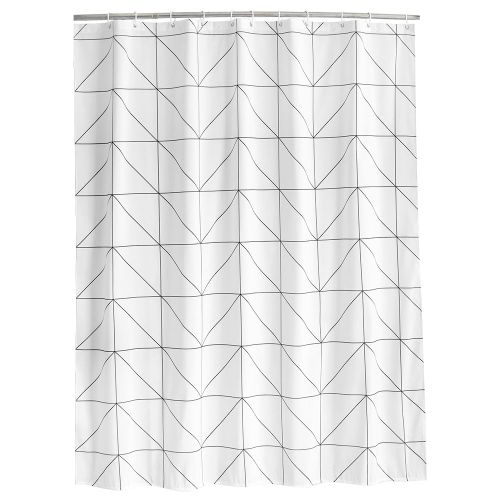 HJLIAN Rideau de douche en polyester impermeable avec crochets de suspension (XL)