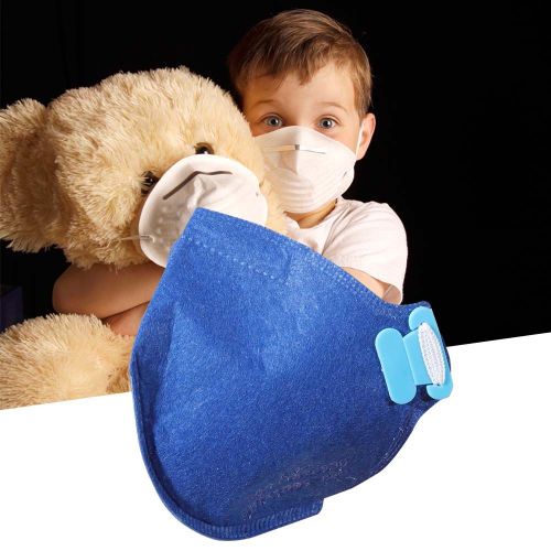 Hjlian Lot De 10 Masques Jetables Anti-Poussiere, Anti-Buee, Pm2.5, Anti-Grippe, Bleu