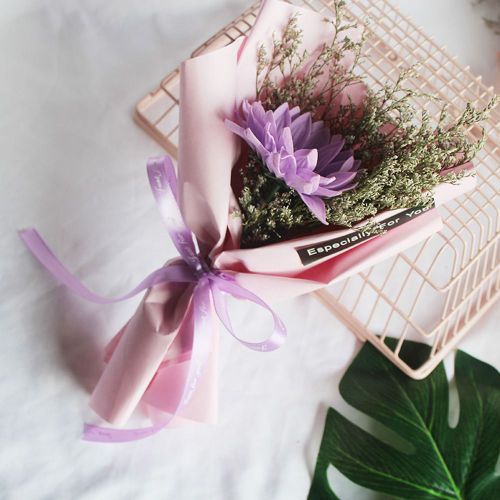 HJLIAN Bouquet de tournesols, fleurs sechees naturelles, decoration de mariage, fleurs sechees, cadeau de vacances (rose)