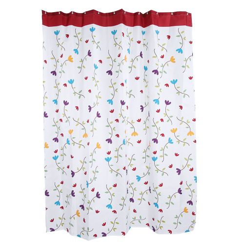 HJLIAN Rideau de douche impermeable a motif floral avec crochets de suspension #3