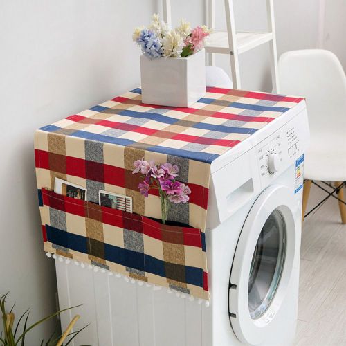 HJLIAN Housse de protection anti-poussiere multi-usages en coton et lin pour refrigerateur et machine a laver (170 x 71 cm)