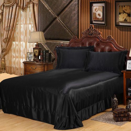 Hjlian Parure De Lit En Satin De Soie Anti-Acariens Avec Housse De Protection Et Protege-Matelas (Twin)