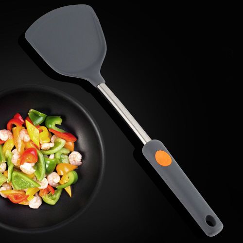 Hjlian Spatule De Cuisine Antiadhesive En Silicone Avec Manche En Acier Inoxydable
