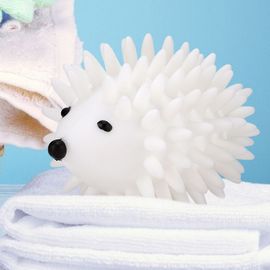 HJLIAN Boule de lavage reutilisable en forme de herisson, boule adoucissante blanche