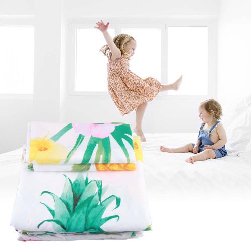 Hjlian Parure De Lit 3 Pieces De Style Moderne 100 % Polyester Avec Taie D'oreiller Et Drap-Housse (Queen)
