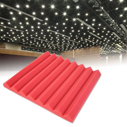 HJLIAN Lot de 6 panneaux acoustiques en mousse a rainures triangulaires, 50 x 50 x 5 cm, pour studio, isolation phonique