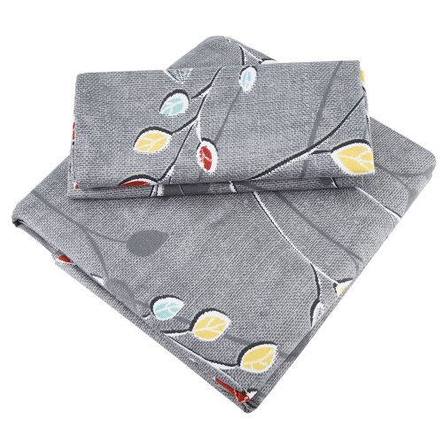 Hjlian Parure De Lit 3 Pieces De Style Moderne 100 % Polyester, Taie D'oreiller, Drap-Housse (Double)