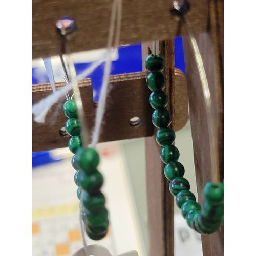 Boucle D Oreille Malachite Pierre Semi Précieuse