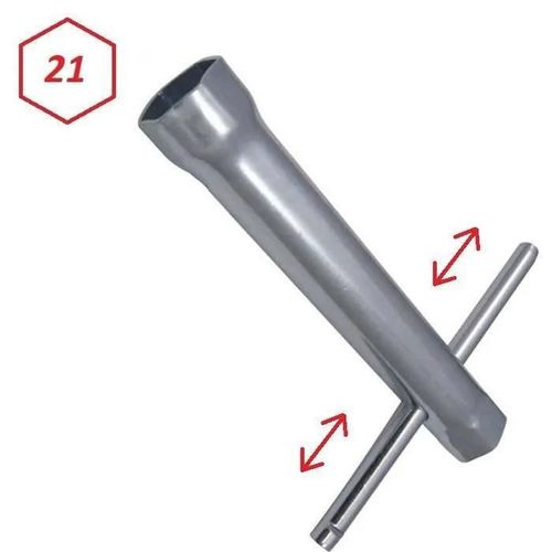Clé À Bougie 21mm Tube Longueur 120mm Hexagonale Avec Manche Amovible Moto Scooter Mobylette Voiture Tondeuse Tracteur Débroussaille