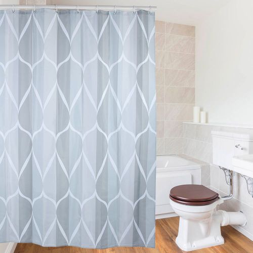 HJLIAN Rideau de douche en polyester impermeable avec crochets de suspension (L)