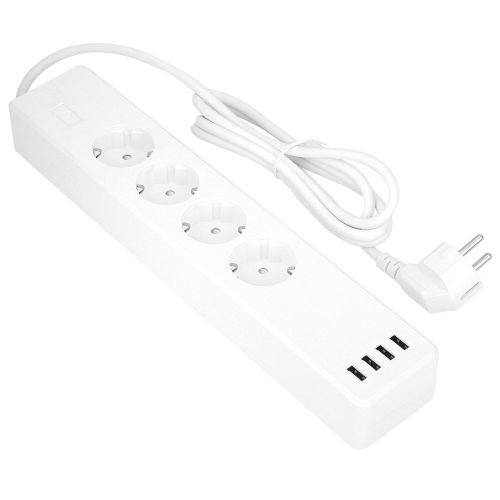 HJLIAN Lot de 4 multiprises intelligentes 4 ports USB avec telecommande et prise UE