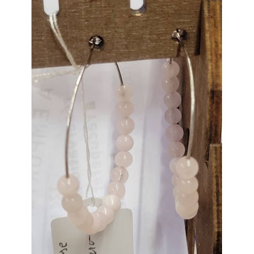 Boucle D'Oreille Semi Précieuse Quartz Rose