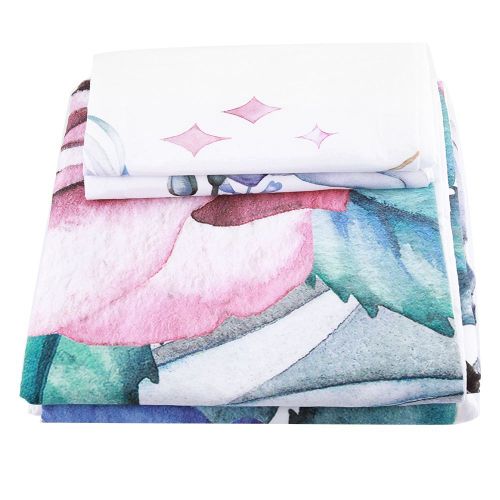 Hjlian Parure De Lit 3 Pieces De Style Moderne 100 % Polyester, Taie D'oreiller, Drap-Housse (Double)