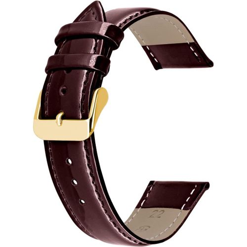 Eryi-Bracelet De Montre En Cuir Véritable Brillant Pour Hommes Femmes Noir Bleu Rouge Avec Boucle Argent Or Rose 12mm 14mm 16mm 18mm 20mm 22mm