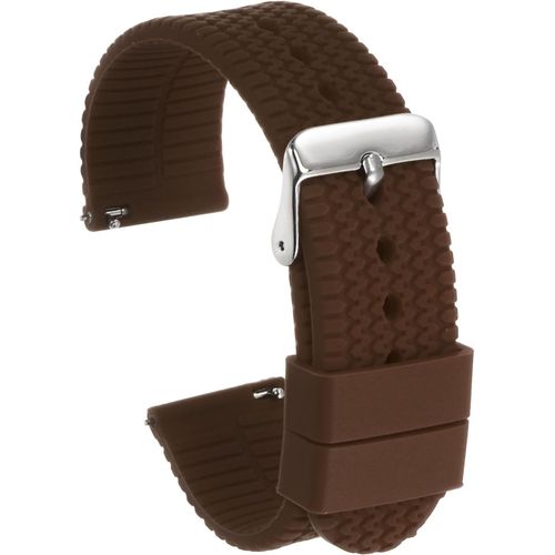 Eryi-Bracelet De Montre En Silicone De 22 Mm De Largeur Avec Boucle En Acier Inoxydable Plaqué, Libération Rapide, Bracelet En Caoutchouc Souple Pour Hommes Et Femmes, Marron