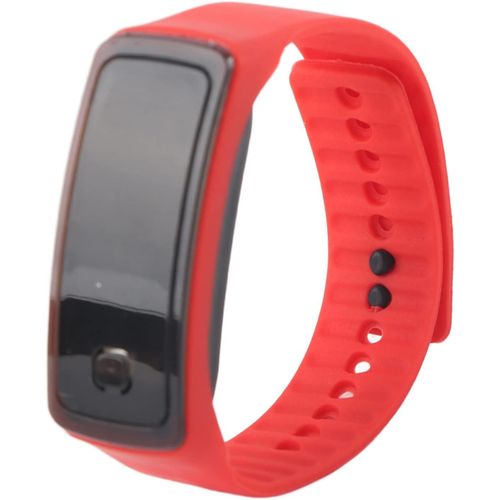 Eryi-Montre Led Sport Étanche - Bracelet En Silicone, Cadran Numérique 12 Heures, Affichage Électronique, Montre Intelligente De Plein Air (Rouge)