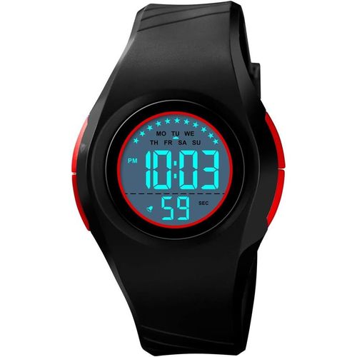 Eryi-Sport Montre Femme Et Enfant Digitale 50m Etanche Outdoor Militaires Électronique Chronomètre Date Plastique Caisse Et Caoutchouc Ruban Montres Bracelet