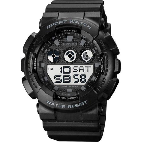 Eryi-Digitale Montre Homme Sport Etanche Outdoor Militaires Électronique Multifonctionnelnel Plastique Caisse Et Caoutchouc Ruban Montres Bracelet