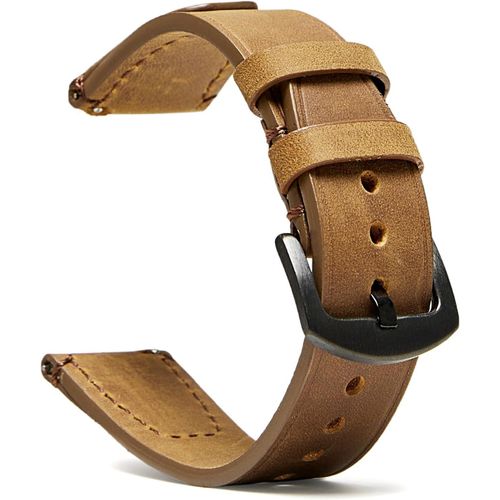 Eryi-Bracelet De Montre En Cuir, Bracelet De Rechange Noir Et Marron