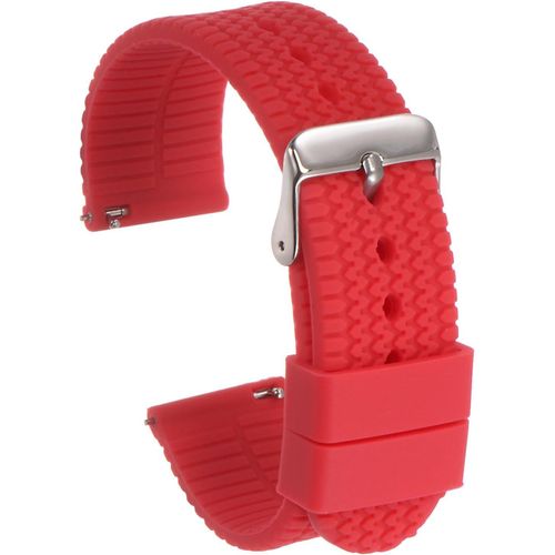 Eryi-Bracelet De Montre En Silicone De 24 Mm De Largeur Avec Boucle En Acier Inoxydable Plaqué, Libération Rapide, Bracelet En Caoutchouc Souple Pour Hommes Et Femmes, Rouge