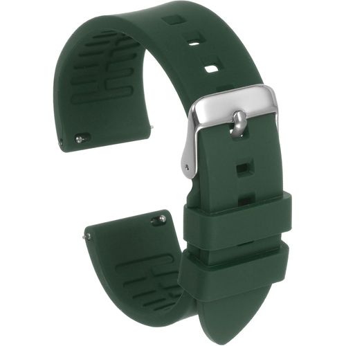 Eryi-Bracelet De Montre En Silicone - Large - Fermeture Rapide - Caoutchouc Souple - Étanche - Avec Boucle En Acier Inoxydable Argenté - Pour Homme Et Femme