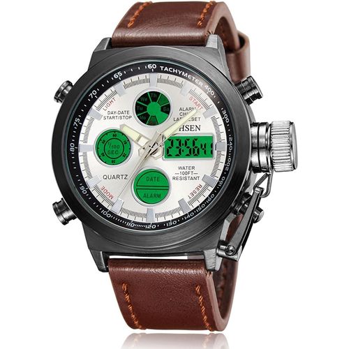 Eryi-Montre Homme Militaire Etanche:Montre Digitale Et Analogique Extérieur Multifonctionnel À Bracelet Silicone-Chronomètre Calendrier Rétroéclairage Led Aiguilles Luminescents,Cadeau Pour Homme
