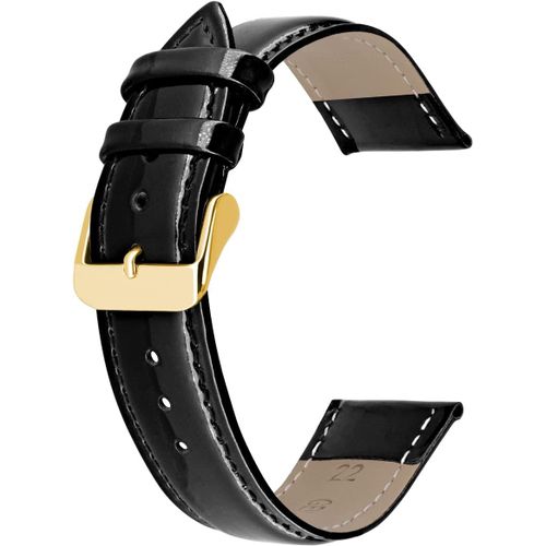 Eryi-Bracelet De Montre En Cuir Véritable Brillant Pour Hommes Femmes Noir Bleu Rouge Avec Boucle Argent Or Rose 12mm 14mm 16mm 18mm 20mm 22mm
