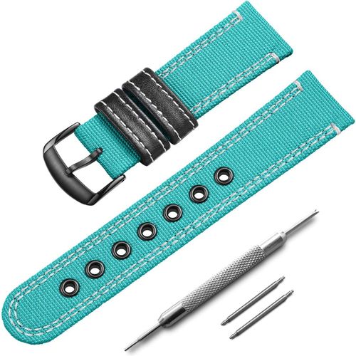 Eryi-Bracelet De Montre De Sport Pour Homme En Nylon Et Acier Inoxydable - 22 Mm - Noir, Bleu, Gris, Kaki, Jaune