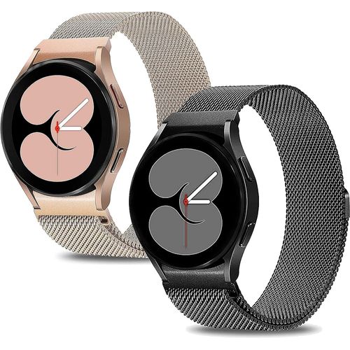 Eryi-Lot De 2 Bracelets En Métal Compatibles Avec Samsung Galaxy Watch 6/5/4 40 Mm 44 Mm Watch 5 Pro 45 Mm, Watch 4/6 Classic 47 Mm 43 Mm 42 Mm 46 Mm, Écart En Acier Inoxydable Pour Homme/Femme