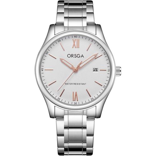 Eryi-Montre Homme Bracelet Acier Inoxydable Analogique Quartz Montre Bracelet Doré Argent Montre Homme Date Étanche Lumineuses