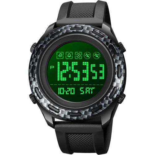 Eryi-Homme Sport Digitale Montre Outdoor Militaire Led Alarme Chronomètre 50m Etanche Plastique Er Caoutchouc Double Temps Multifonction Montres Bracelet