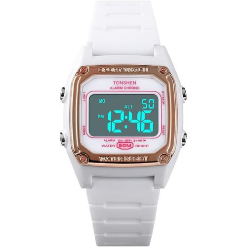 Eryi-Enfant Sport Montre Digitale Etanche Outdoor Militaires Électronique Multifonctionnelnel Chronomètre Date Plastique Caisse Et Caoutchouc Ruban Montres Bracelet