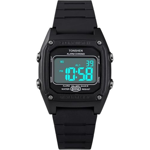 Eryi-Enfant Sport Montre Digitale Etanche Outdoor Militaires Électronique Multifonctionnelnel Chronomètre Date Plastique Caisse Et Caoutchouc Ruban Montres Bracelet