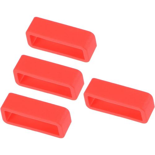 Eryi-4pcs Montre Bande Boucle - [22 Mm Largeur] Caoutchouc Montre Support Pour Montre Bande Gardien Réparation Remplacement Utilisation, Rouge, Silicone