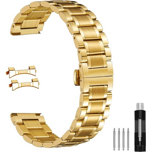 Eryi-Quick Release Metal Chain Butterfly Clasp Bracelets 18 Mm 19 Mm 20 Mm 21 Mm 22 Mm 24 Mm Bracelet En Acier Inoxydable De Rechange