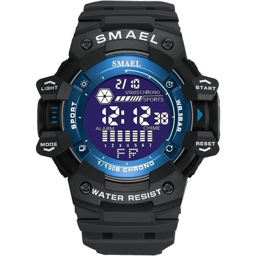 Eryi-Montre Homme Digitale Etanche Outdoor Militaires Électronique Multifonctionnelnel Chronomètre Date Plastique Caisse Et Caoutchouc Ruban Sport Montres Bracelet