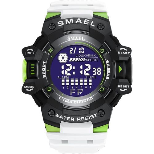 Eryi-Montre Homme Digitale Etanche Outdoor Militaires Électronique Multifonctionnelnel Chronomètre Date Plastique Caisse Et Caoutchouc Ruban Sport Montres Bracelet