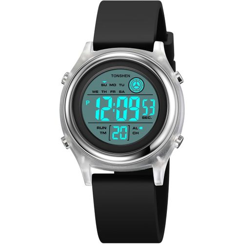 Eryi-Enfants Sport Digitale Outdoor Montre Bracelet Led Électronique Multifonctionnel Militaire Alarme Chronomètre 50m Etanche Double Temps Plastique Montres
