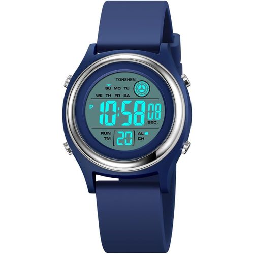 Eryi-Enfants Sport Digitale Outdoor Montre Bracelet Led Électronique Multifonctionnel Militaire Alarme Chronomètre 50m Etanche Double Temps Plastique Montres