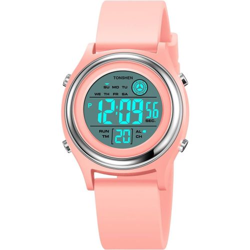Eryi-Enfants Sport Digitale Outdoor Montre Bracelet Led Électronique Multifonctionnel Militaire Alarme Chronomètre 50m Etanche Double Temps Plastique Montres