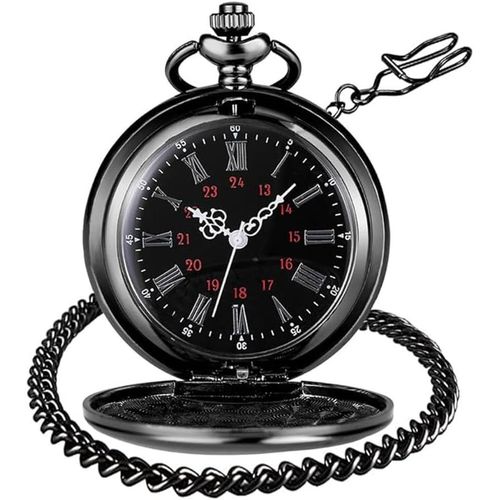 Eryi-Montre De Poche Moderne, Montre De Poche À Quartz Avec Chaîne, Montre De Poche À Quartz Vintage, Chiffres Romains, Montre De Poche Élégante Pour Anniversaire, Anniversaire, Noël